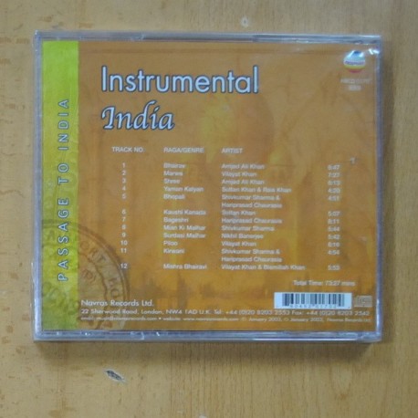 VARIOS - INSTRUMENTAL INDIA - CD