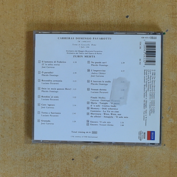 CARRERAS / DOMINGO / PAVAROTTI - IN CONCERT - CD