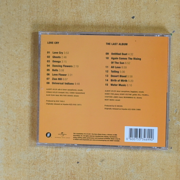 ALBERT AYLER - LOVE CRY / THE LAST ALBUM - CD