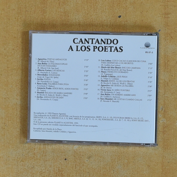 VARIOS - CANTANDO A LOS POETAS - CD