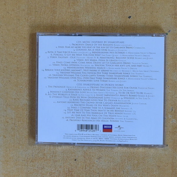 VARIOS - SHAKESPEARE IN MUSIC & WORDS - CD
