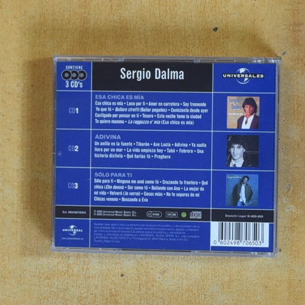 SERGIO DALMA - ESA CHICA ES MIA / ADIVINA / SOLO PARA TI - CD