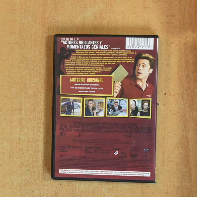 QUEMAR DESPUES DE LEER - DVD