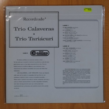TRIO CALAVERAS / TRIO TARIACURI - RECORDANDO - LP