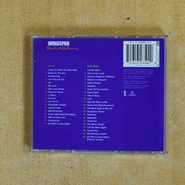 PAUL MCCARTNEY - WINGSPAN HITS AND HISTORY - CD