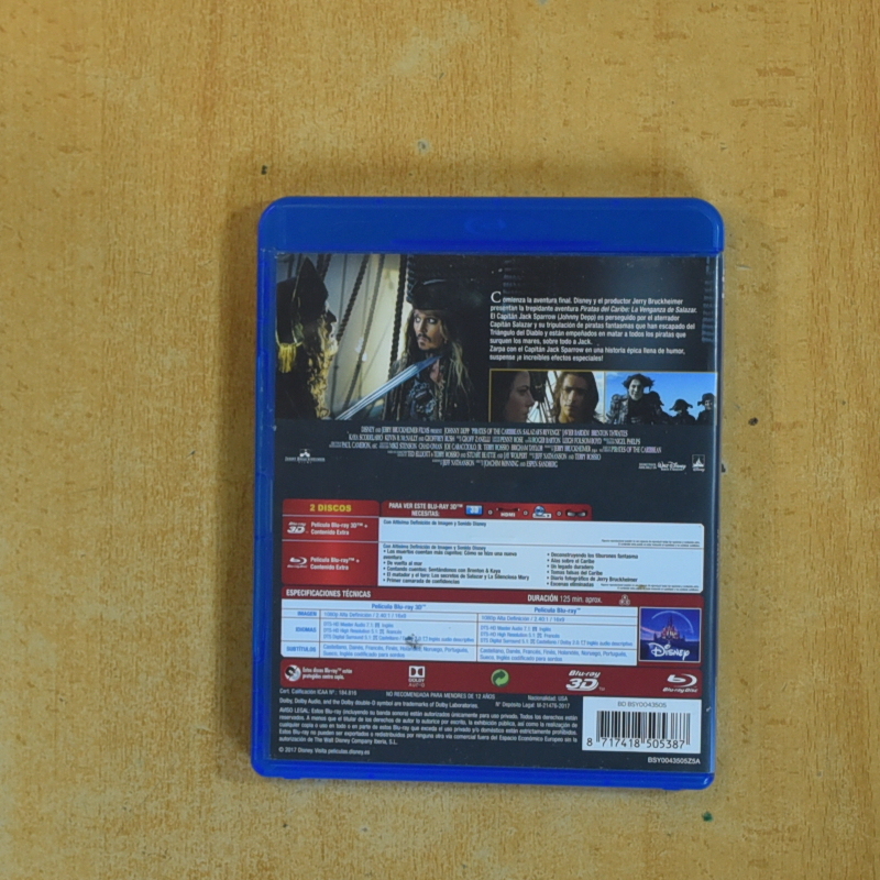 PIRATAS DEL CARIBE LA VENGANZA DE SALAZAR - BLURAY
