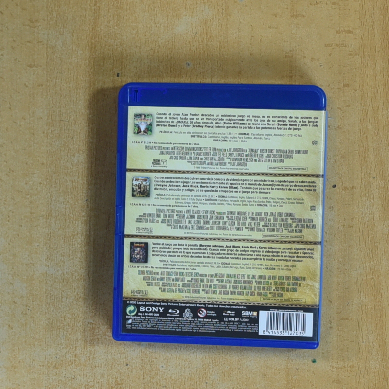 JUMANJI / JUMANJI BIENVENIDOS A LA JUNGLA / JUMANJI EL SIGUIENTE NIVEL - BLURAY