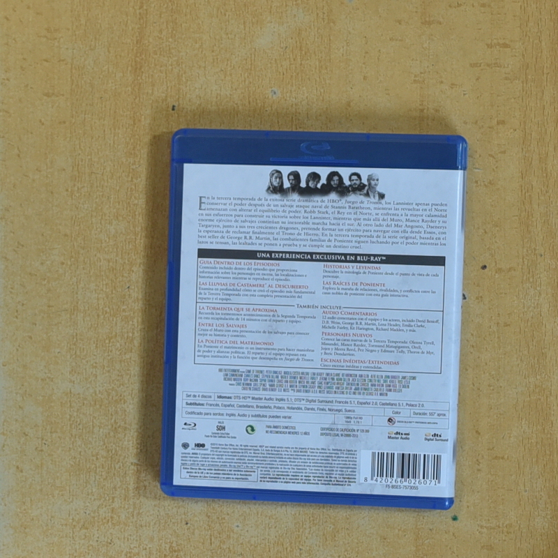 JUEGO DE TRONOS - TERCERA TEMPORADA - BLURAY