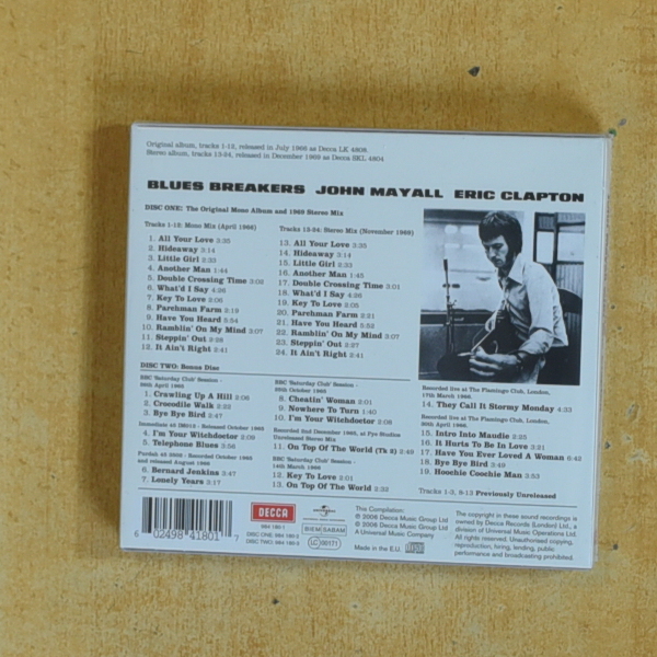 JOHN  MAYALL - BLUES BREAKERS WITH ERIC CLAPTON - CD