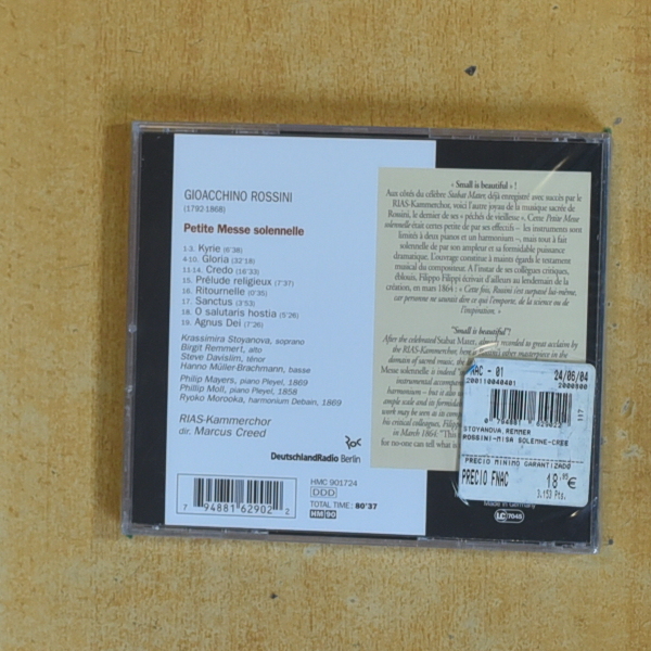 ROSSINI - PETITE MESSE SOLENNELLE - CD