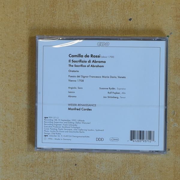 CAMILLA DE ROSSI - IL SACRIFIZIO DI ABRANTO - CD