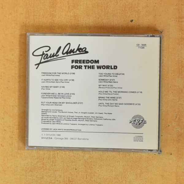 PAUL ANKA - FREEDOM FOR WORLD - CD