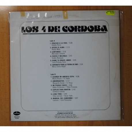LOS 4 DE CORDOBA - LOS 4 DE CORDOBA - LP