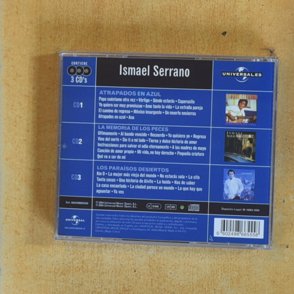 ISMAEL SERRANO - ATRAPADOS EN AZUL  / LA MEMORIA DE LOS PECES / LOS PARAISOS DESIERTOS - CD