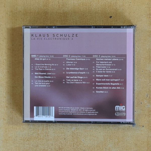 KLAUS SCHULZE - LA VIE ELECTRONIQUE 3 - CD