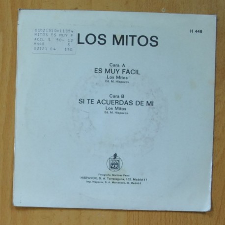 LOS MITOS - ES MUY FACIL / SI TE ACUERDAS DE MI - SINGLE