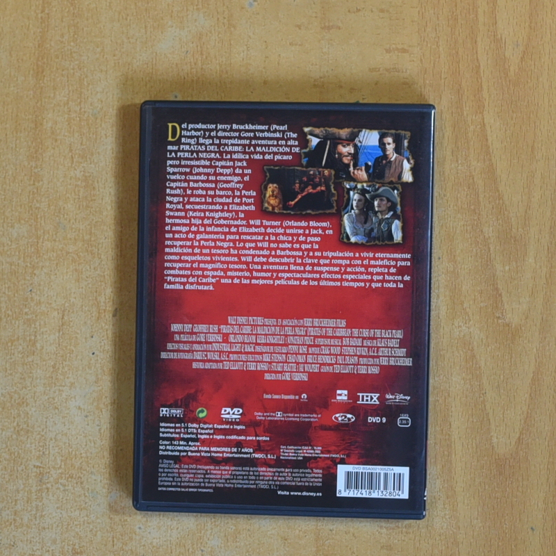 PIRATAS DEL CARIBE LA MALDICION DE LA PERLA NEGRA - DVD