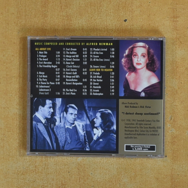 ALFRED NEWMAN - ALL ABOUT EVE - CD