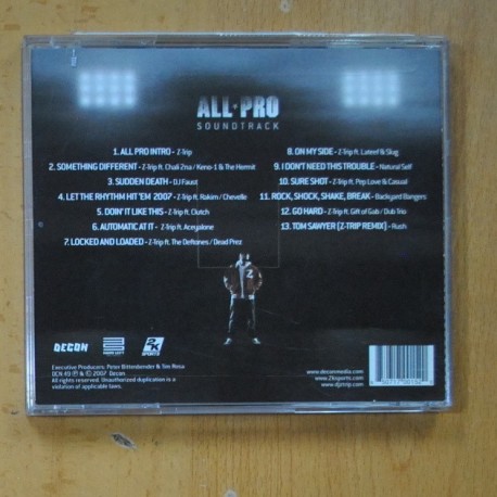 Z TRIP - ALL PRO SOUNDTRACK - CD