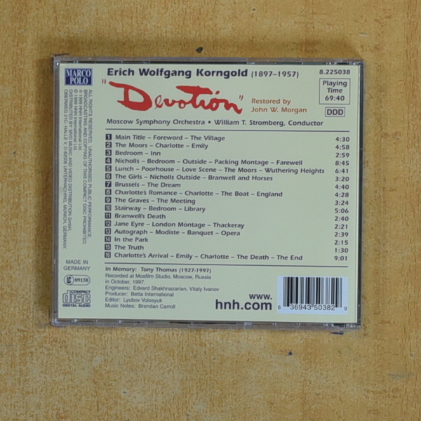 ERICH WOLFGANG KORNGOLD - DEVOTION - CD