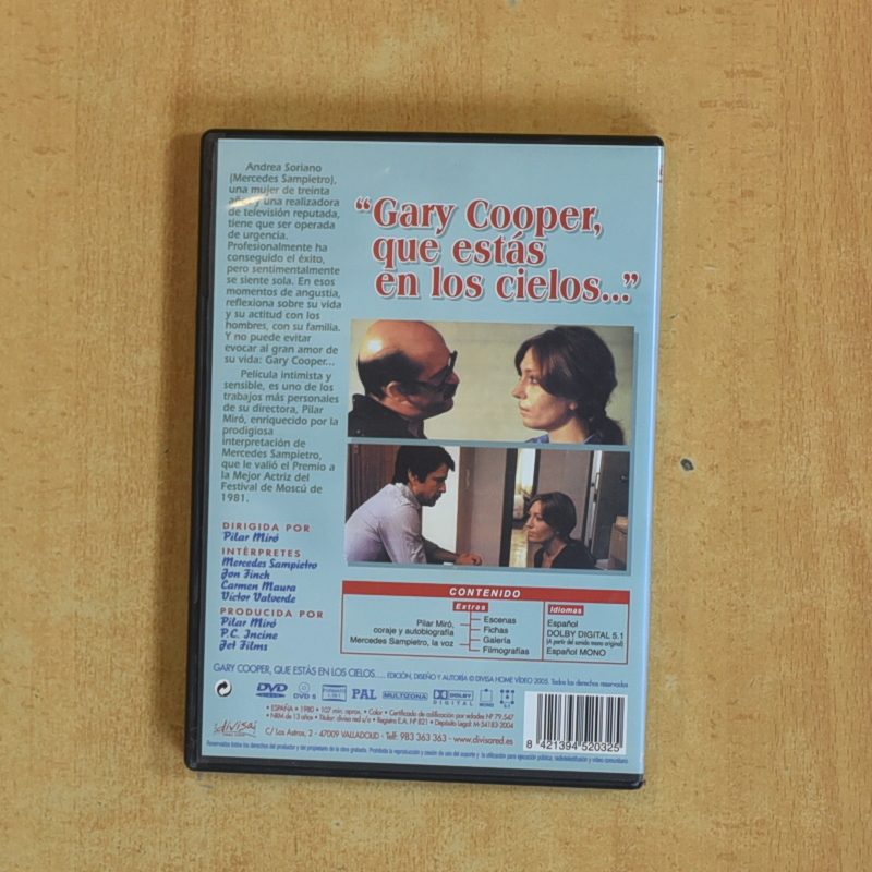 GARY COOPER QUE ESTAS EN LOS CIELOS - DVD