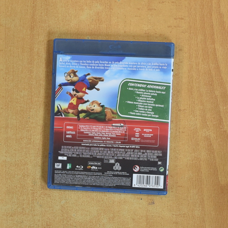 ALVIN Y LAS ARDILLAS FIESTA SOBRE RUEDAS - BLURAY