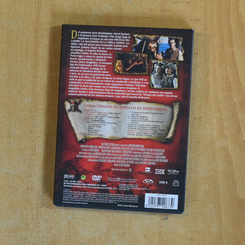 PIRATAS DEL CARIBE LA MALDICION DE LA PERLA NEGRA - DVD