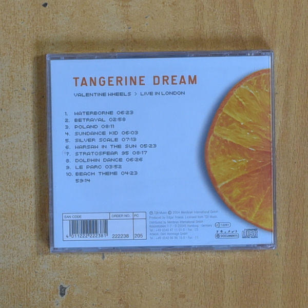 TANGERINE DREAM - VALENTINE WHEELS LIVE IN LONDON - CD
