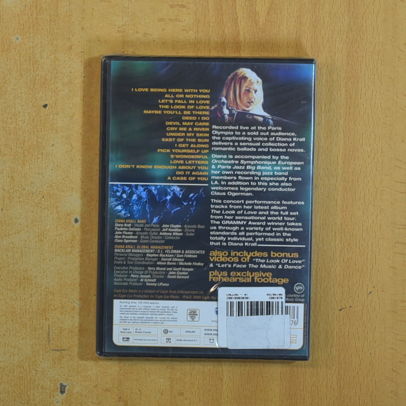 DIANA KRALL  LIVE IN PARIS - DVD