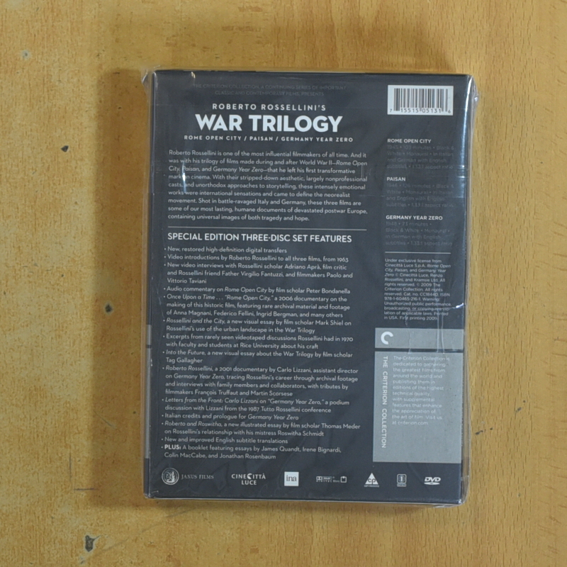 TRILOGIA DE LA GUERRA ROBERTO ROSSELLINI ZONA 1 - DVD
