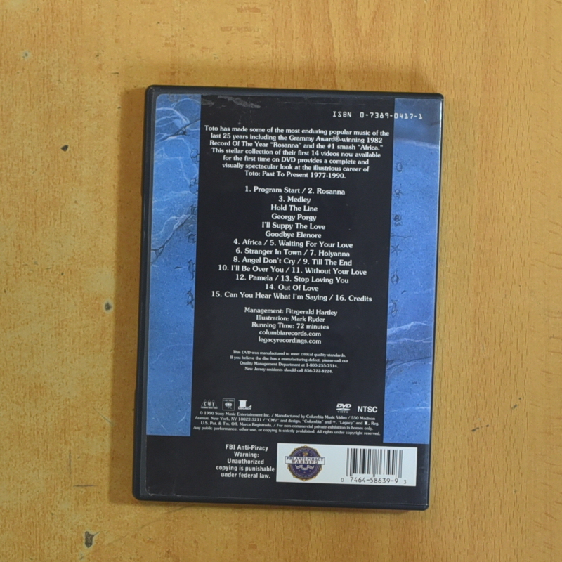 TOTO - PAST TO PRESENT 1977-1990 - DVD