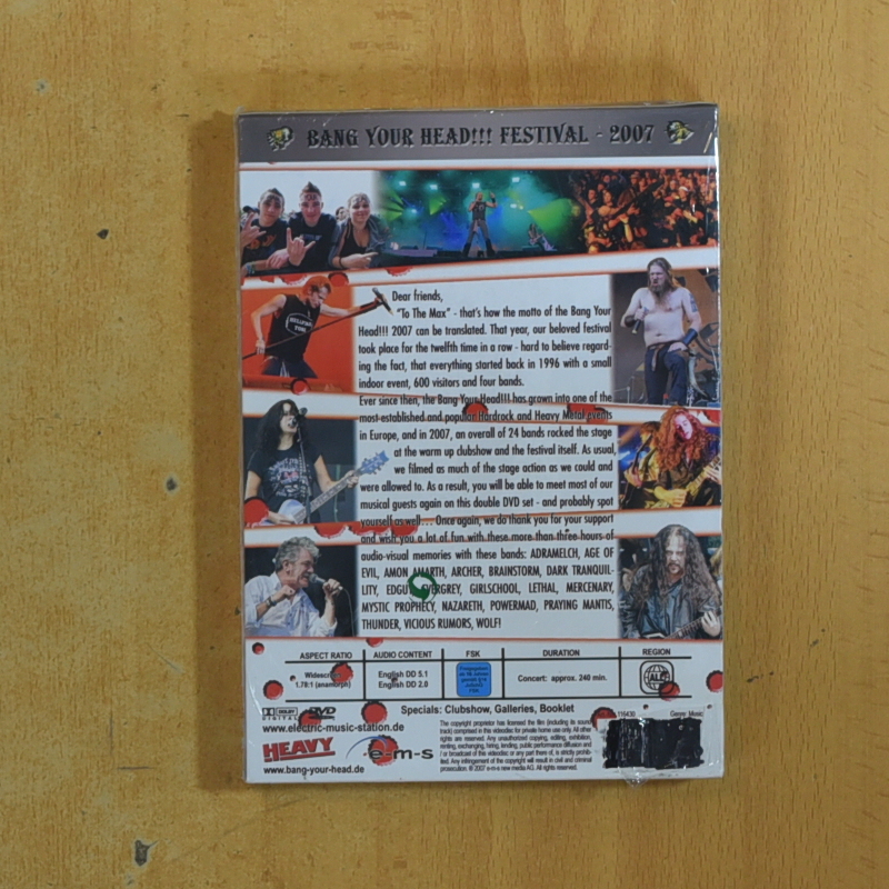 BANG YOUR HEAD 2007 - 2 DVD