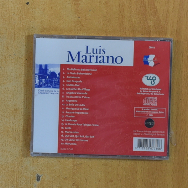 LUIS MARIANO - CHEFS-DOEUVRE DE LA CHANSON FRANCAISE - CD