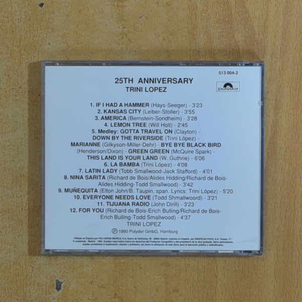 TRINI LOPEZ - 25TH ANNIVERSARY ALBUM - CD