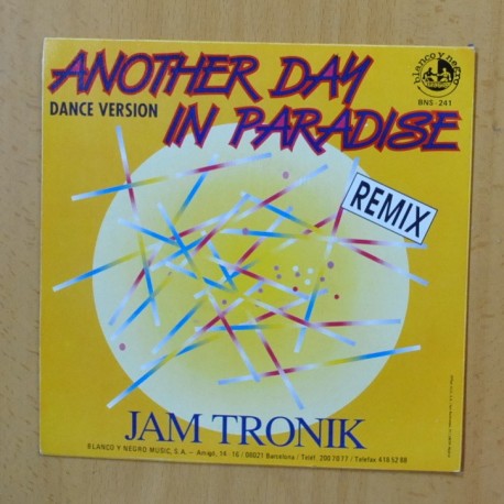 JAM TRONIK - ANOTHER DAY IN PARADISE - SINGLE