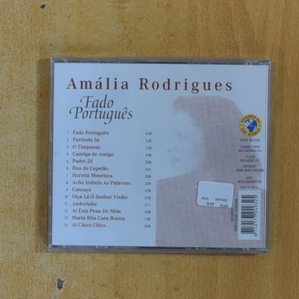 AMALIA RODRIGUES - FADO PORTUGUES - CD