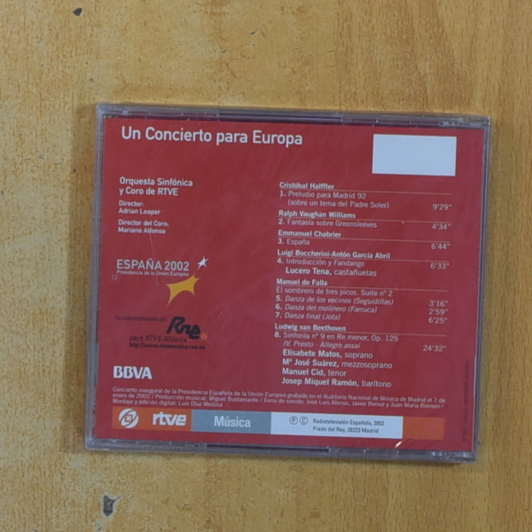 ORQUESTA SINFONICA Y CORO DE RTVE - UN CONCIERTO PARA EUROPA - CD