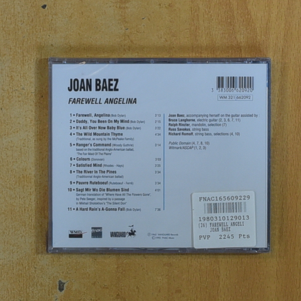 JOAN BAEZ - FAREWELL ANGELINA - CD