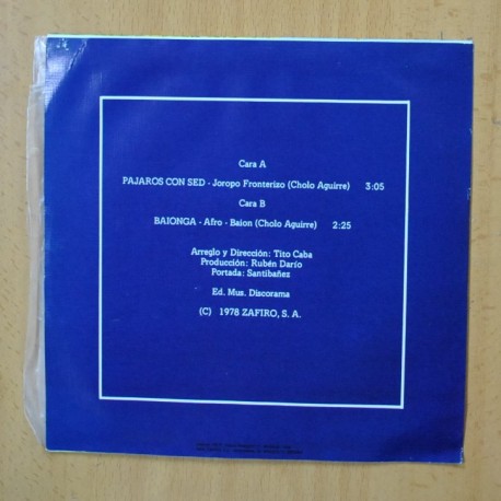 CHOLO AGUIRRE - PAJAROS CON SED - SINGLE