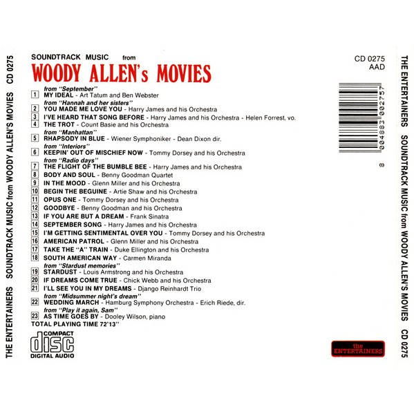 VARIOS - SOUNDTRACK MUSIC FROM WOODY ALLEN'S MOVIES - CD (2)