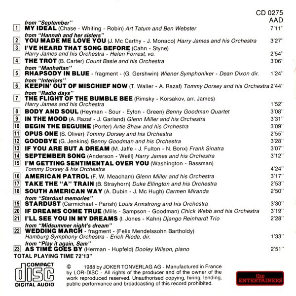 VARIOS - SOUNDTRACK MUSIC FROM WOODY ALLEN'S MOVIES - CD (4)