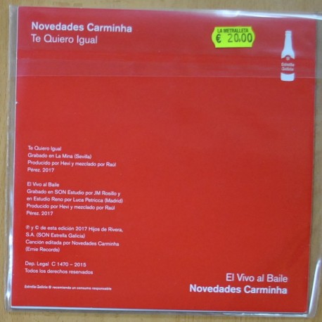 NOVEDADES CARMINHA - VOL. 14 - TE QUIERO IGUAL / EL VIVO AL BAILE - SINGLE