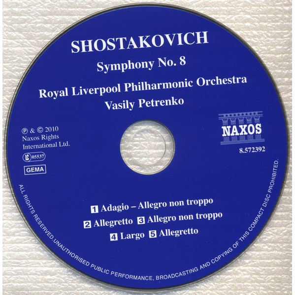 DMITRI SHOSTAKOVICH Y OTROS - SYMPHONY NO. 8 - CD (4)