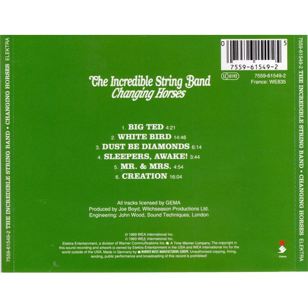 THE INCREDIBLE STRING BAND - CHANGING HORSES - CD (2)