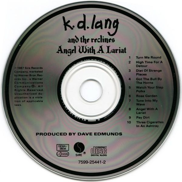 K.D. LANG AND THE RECLINES - ANGEL WITH A LARIAT - CD (2)