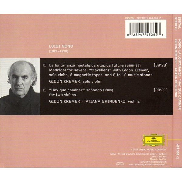LUIGI NONO Y OTROS - LA LONTANANZA NOSTALGICA UTOPICA FUTURA (3)