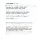 LUIGI NONO Y OTROS - LA LONTANANZA NOSTALGICA UTOPICA FUTURA (4)