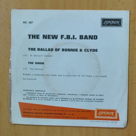 THE NEW F.B.I. BAND - THE BALLAD OF BONNIE & CLYDE - SINGLE