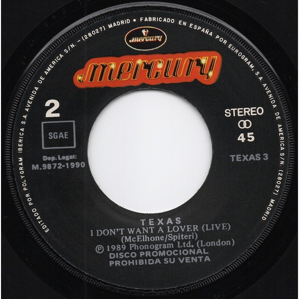 TEXAS - I DON'T WANT A LOVER (LIVE) - SINGLE (3)