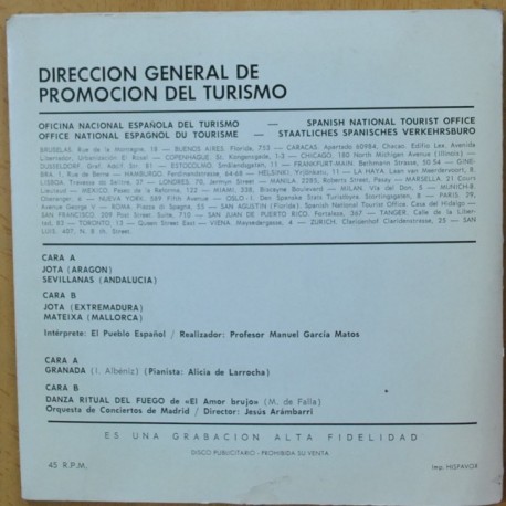 VARIOS - FOLKLORE MUSICAL DE ESPAÑA - GATEFOLD - 2 SINGLE